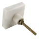 White Square Cross Marble Stone Cabinet Knobs